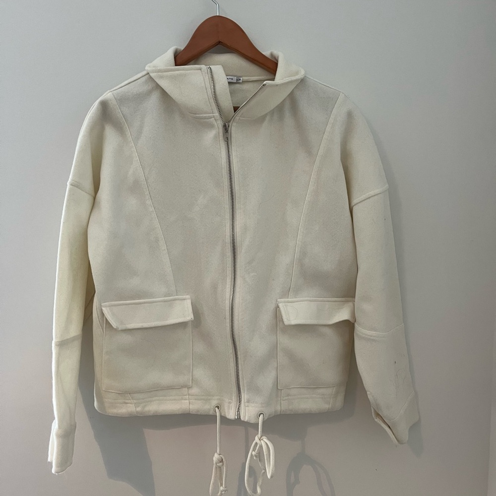 Cream Zip-Up Jacket - Picture 3 of 6